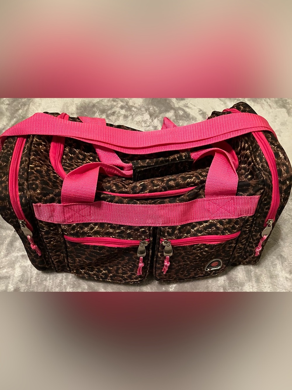 Rockland Large 19" Pink Leopard Duffel Bag - Travel Weekender